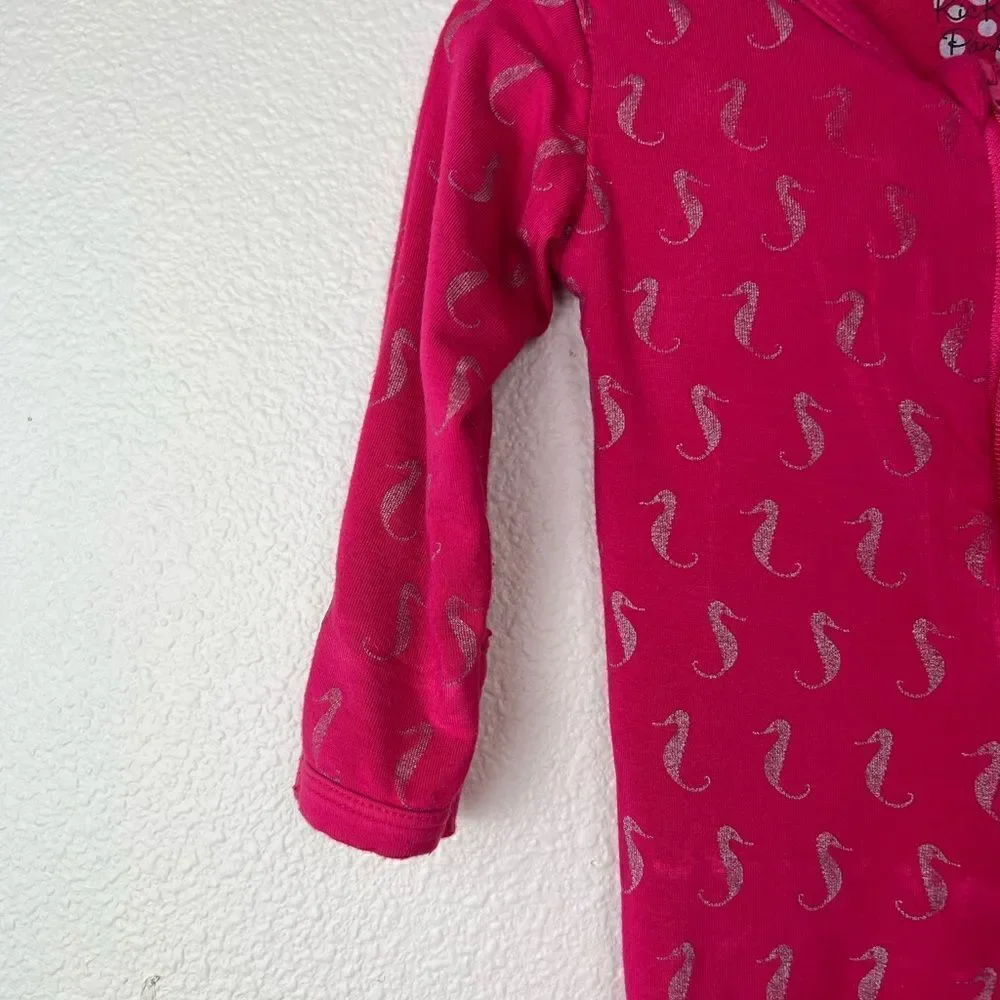 KicKee Pants Prickly Pear Mini Seahorses Muffin Ruffle Coverall with Zipper